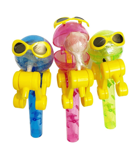 Льодяник із тримачем Tom Pop Candy Joygum Робот в окулярах 1шт, 8г 9592 фото