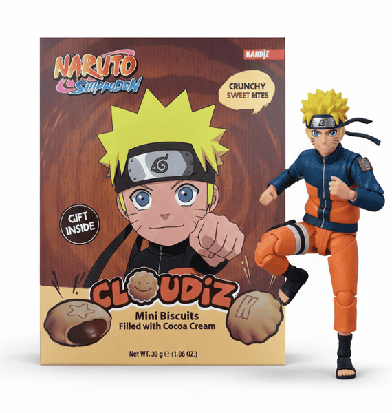 Печиво Kandiz Cloudiz Naruto Mini Biscuits Cocoa Cream 30г 10231 фото