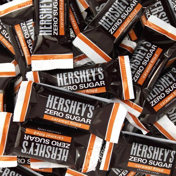 Шоколадні цукерки Hershey's Zero Sugar Caramel Filled Chocolate Candy 85г 11077 фото