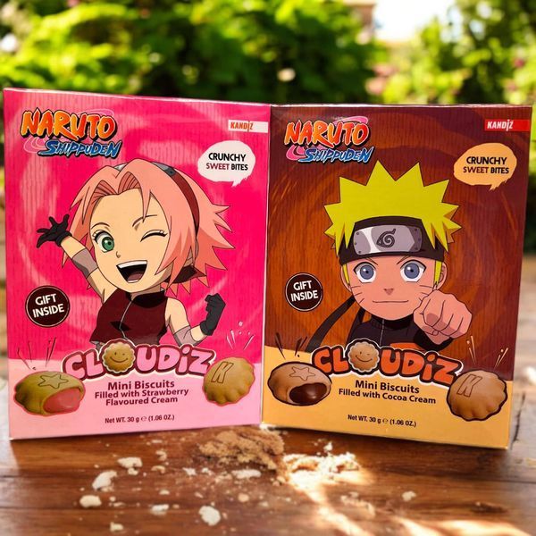 Печиво Kandiz Cloudiz Naruto Mini Biscuits Cocoa Cream 30г 10231 фото