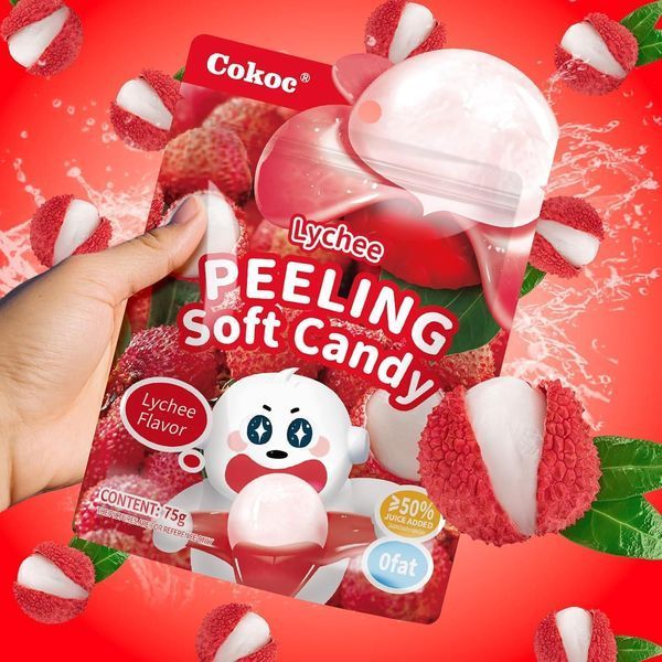 Желейные конфеты Cokoc Peeling Soft Candy Lychee 75г 9346 фото