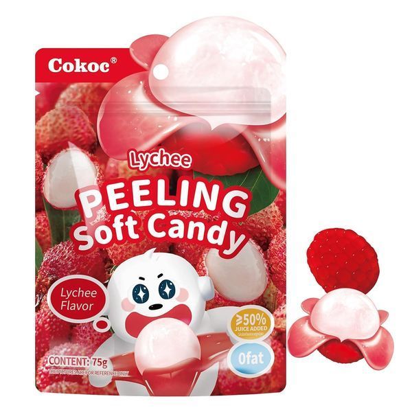 Желейные конфеты Cokoc Peeling Soft Candy Lychee 75г 9346 фото