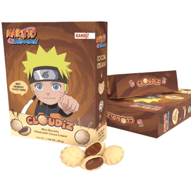 Печиво Kandiz Cloudiz Naruto Mini Biscuits Cocoa Cream 30г 10231 фото