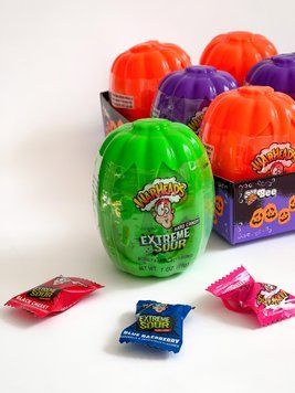 Тыква с Кислыми Леденцами Halloween Warheads Extreme Sour 28g (зеленая) 4023 фото