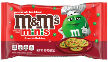Драже M&M's Minis Peanut Butter Milk Chocolate Red & Green Christmas Candy Baking Bits 283 г 7810 фото