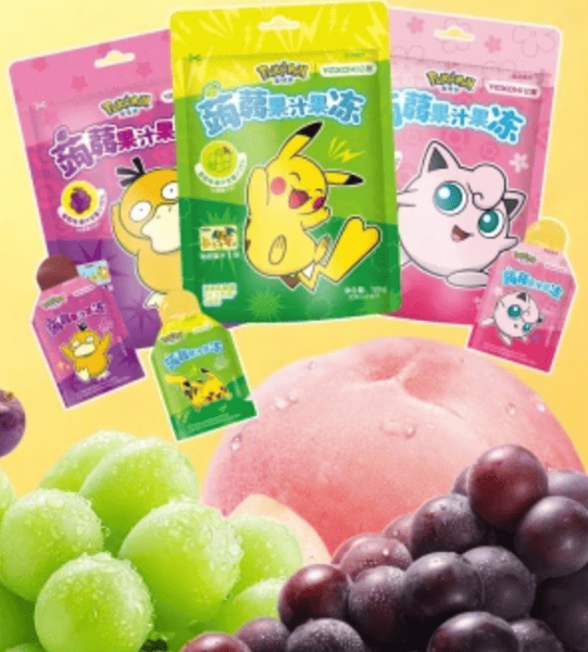 Желейные конфеты Yizhi Pokemon White Peach Flavored Konjac Juice Jelly 120г 9146 фото