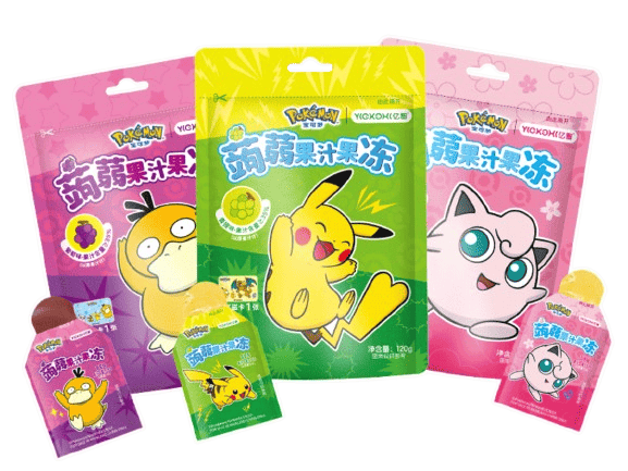 Желейные конфеты Yizhi Pokemon White Peach Flavored Konjac Juice Jelly 120г 9146 фото