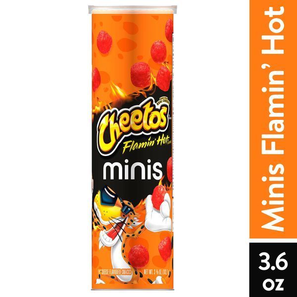 Снеки Cheetos Minis Flamin&rsquo; Hot Cheese Flavored Canister 4771 фото