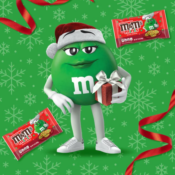 Драже M&M's Minis Peanut Butter Milk Chocolate Red & Green Christmas Candy Baking Bits 283 г 7810 фото