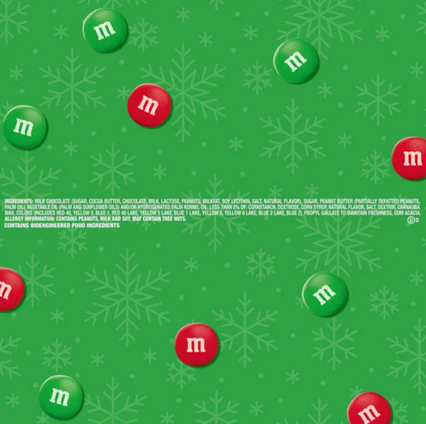 Драже M&M's Minis Peanut Butter Milk Chocolate Red & Green Christmas Candy Baking Bits 283 г 7810 фото