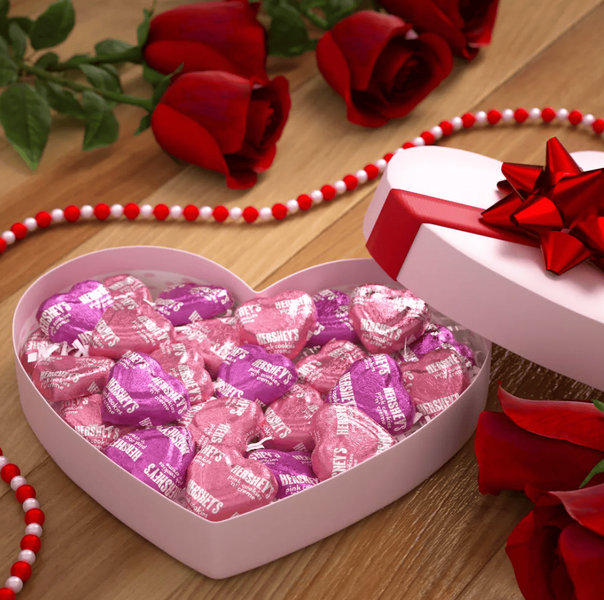 Шоколадные конфеты Hershey's Valentine's Day Pink Cookies'n Cr&egrave;me Hearts Candy 249г 10282 фото