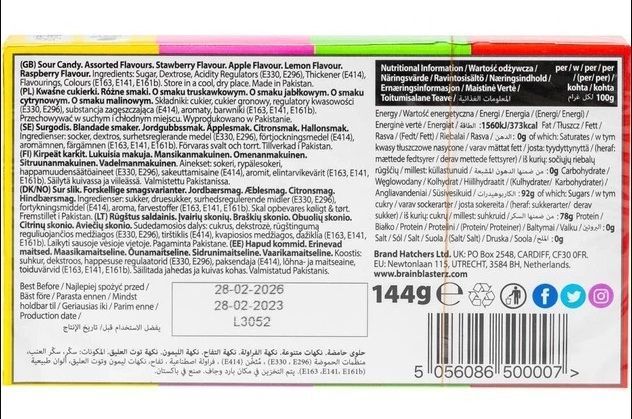 Конфеты Brain Blasterz Sour Candy Brain Bitz XXL 9833 фото