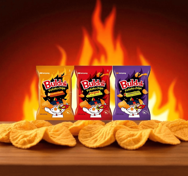 Чипсы Samyang Buldak Potato Chips Quattro Cheese 55г 9593 фото