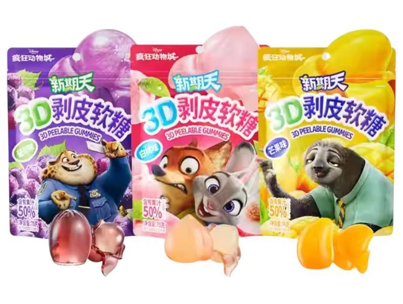 Жевательные конфеты Peelable Gummies 3D Disney Zootopia Grape Candy 75г 10332 фото