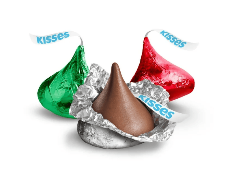 Тростина з шоколадними цукерками Hershey's Kisses Milk Chocolate Christmas Candy 63г 9933 фото