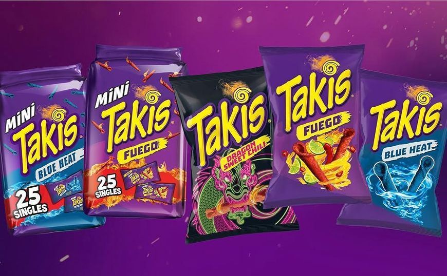 Мультиупаковка чипсов Takis Fuego Mini Tortilla Chips со вкусом чили и лайма 25х34г 7073 фото