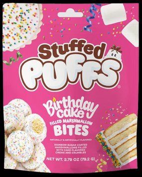 Зефір Stuffed Puffs Filled Marshmallow Bites Birthday Cake 79.2г 8749 фото