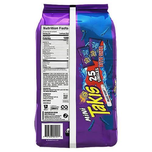 Мультипакування чіпсів Takis Blue Heat Mini Tortilla Chips зі смаком перцю чилі 25х34г 7074 фото