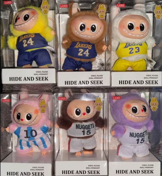 М'яка іграшка Labubu LAND The Monsters Labubu Basketball NBA Блакитна, 1шт 8847 фото