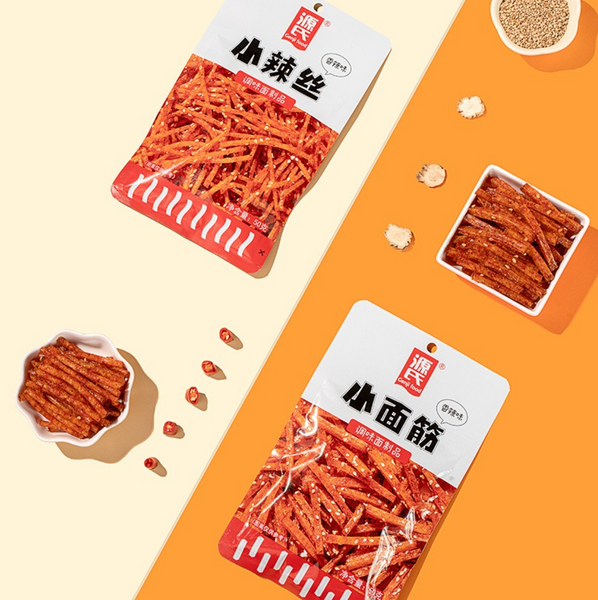 Китайський снек латяо Genji Food Genshi Small Spicy Silk 50г 8797 фото