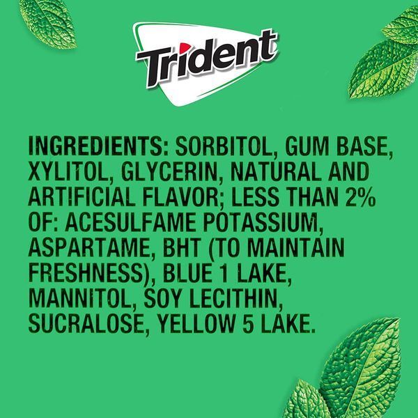 Жвачки Trident Spearmint Sugar Free 50 sticks 2402 фото