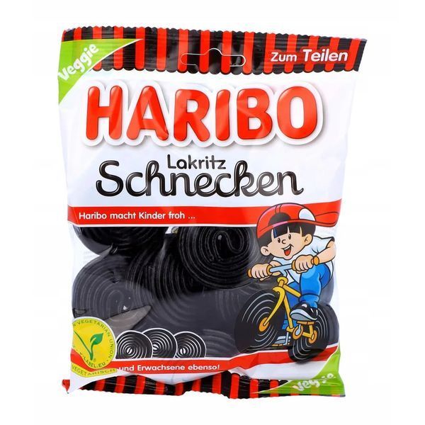 Лакричні жувальні цукерки Haribo Rotella Lakritz Schnecken 175 г 7385 фото