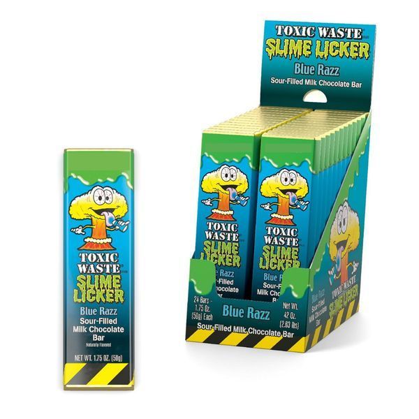 Шоколадный батончик Toxic Waste Slime Licker Blue Razz, 49г 6530 фото