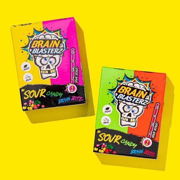 Кислі цукерки-драже Brain Blasterz Sour Candy Bitz Apple Strawberry 45г 7999 фото