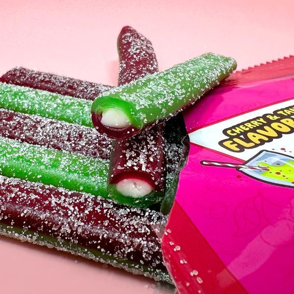 Кислые жевательные конфеты Sour Punch Filled Straws Cherry Limeade 142г 9984 фото