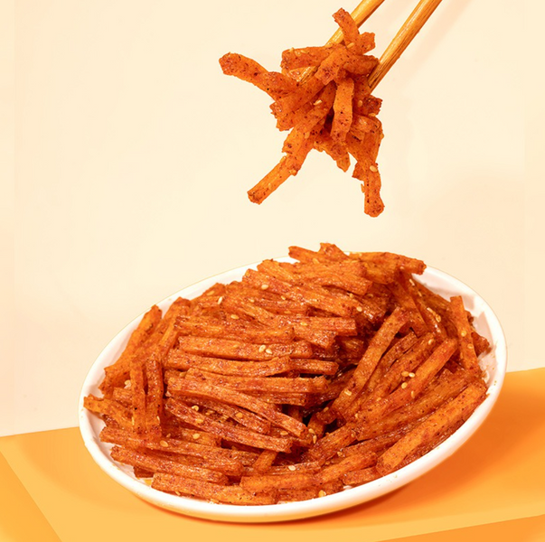 Китайський снек латяо Genji Food Genshi Small Spicy Silk 50г 8797 фото