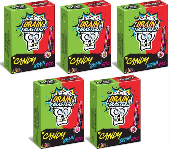 Кислі цукерки-драже Brain Blasterz Sour Candy Bitz Apple Strawberry 45г 7999 фото