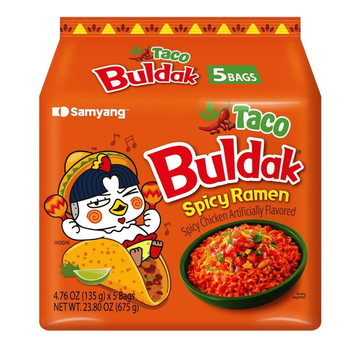Лапша Samyang Buldak Taco Chicken Flavor Ramen 5шт х 135г 11993 фото