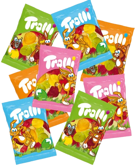 Желейные конфеты Trolli Easter Funny Bunnies Lolly Mini Pack Bag 300г 8037 фото