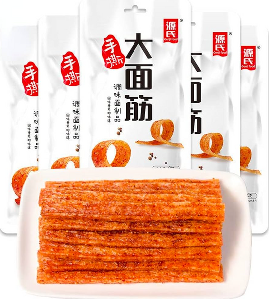 Китайський снек латяо Genji Food LaTiao Shredded Big Gluten Snack 90г 8798 фото