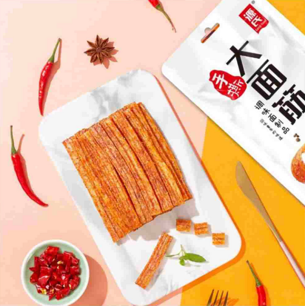 Китайський снек латяо Genji Food LaTiao Shredded Big Gluten Snack 90г 8798 фото