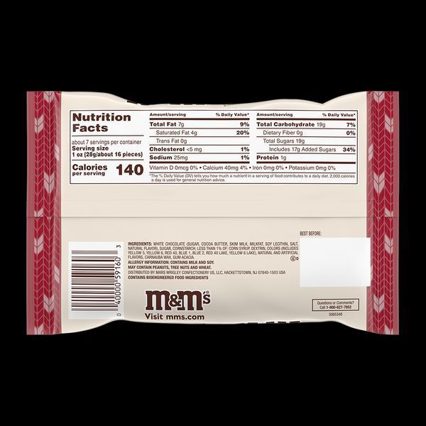 Драже M&M's White Chocolate Toasty Vanilla Christmas Candy 210.9 g 5872 фото