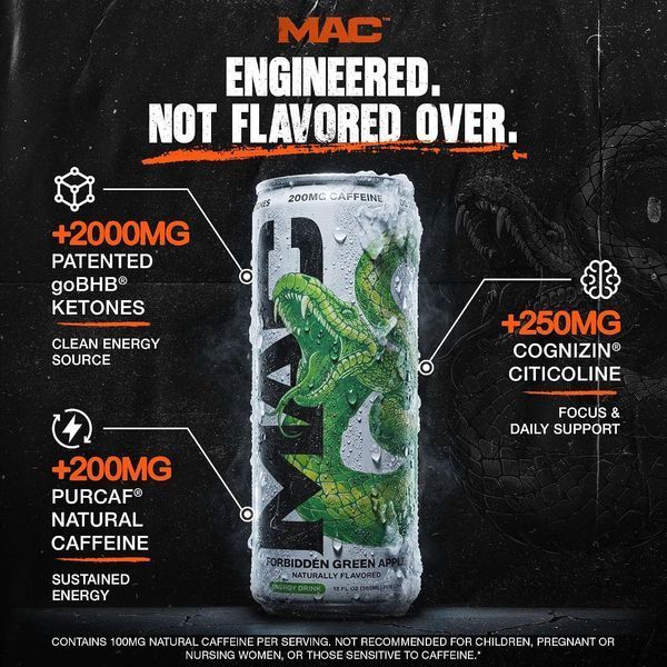 Енергетик MAC Energy Conor McGregor Forbidden Green Apple Sugar Free 355мл 11694 фото