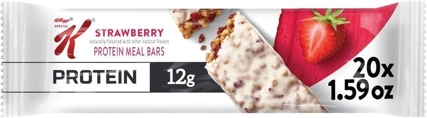 Протеиновые батончики Kellogg's Special K Strawberry Protein Meal Bars 12шт х 45г 10831 фото