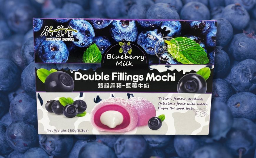 Японські моти Bamboo House Double Fillings Mochi Blueberry Milk 180г 6980 фото