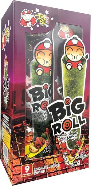 Чипсы Нори Tao Kae Noi Grilled Seaweed Big Roll BBQ Sauce Flavor 9шт х 3г 9691 фото