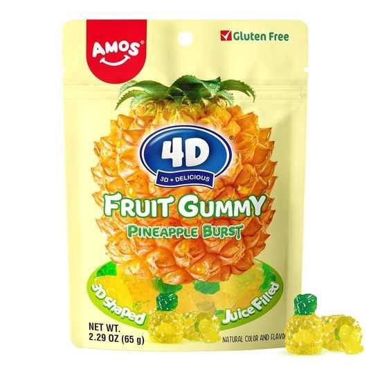 Amos 4D Fruit Gummy Pineapple Burst 2.29oz