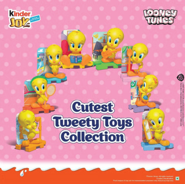Шоколадные яйца Kinder Joy Looney Tunes Tweety 16шт х 20г 11452 фото