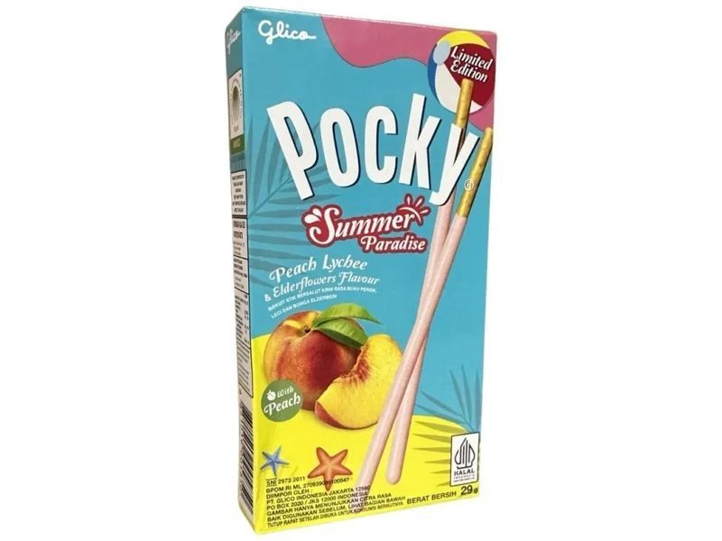 Японські палички Pocky Summer Paradise зі смаком персика лічі та бузини 29г 6755 фото
