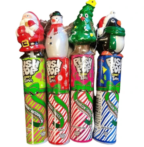 Льодяник на паличці Push Pop Topper Christmas Lollipop Penguin 14г 9937 фото