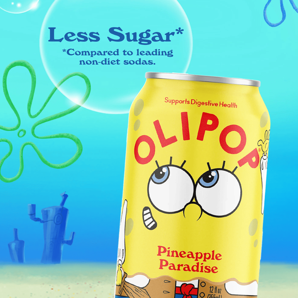 Газированный напиток Olipop Prebiotic Soda Spongebob Pineapple Paradise 355мл 9597 фото
