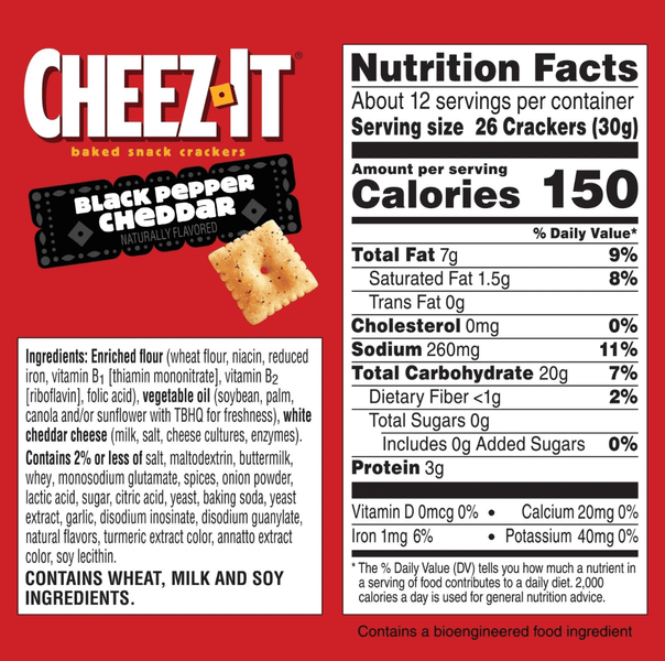 Снеки Cheez-It Black Pepper Cheddar Baked Snack Crackers 351г 11552 фото