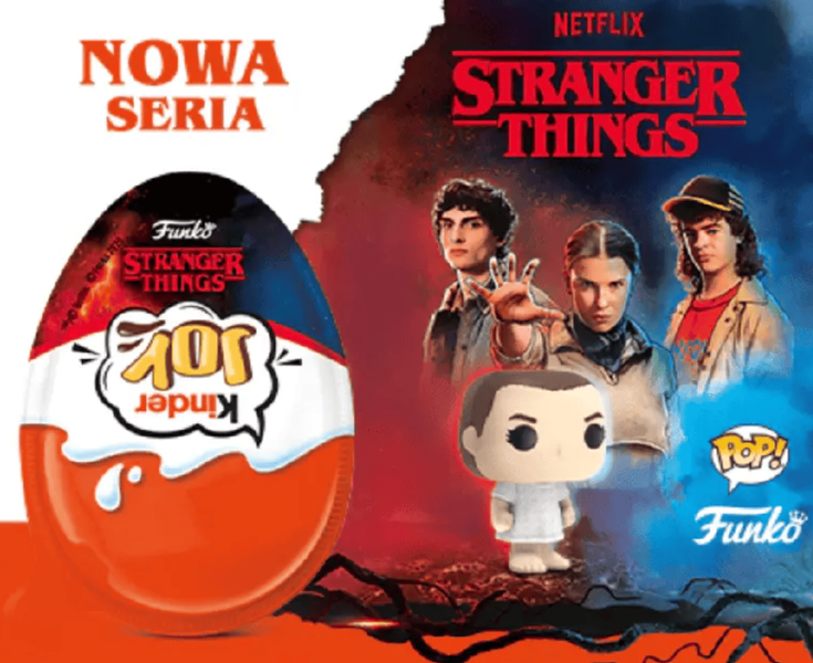 Шоколадные яйца Kinder Joy Funko Pop Stranger Things 72шт х 20г 9301 фото