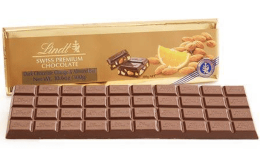 Шоколад Lindt Swiss Premium Dark Almond Orange 300г 9987 фото