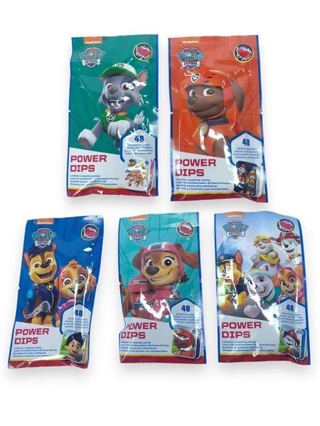 Леденец с шипучим порошком Щенячий Патруль Nickelodeon Paw Patrol Power Dips 12г 7465 фото