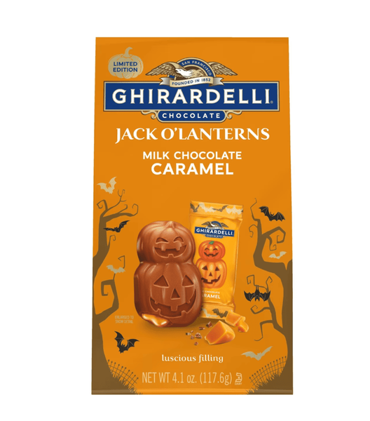 Шоколадні цукерки Ghirardelli Milk Chocolate Caramel Jack O' Lanterns 117.6г 11846 фото